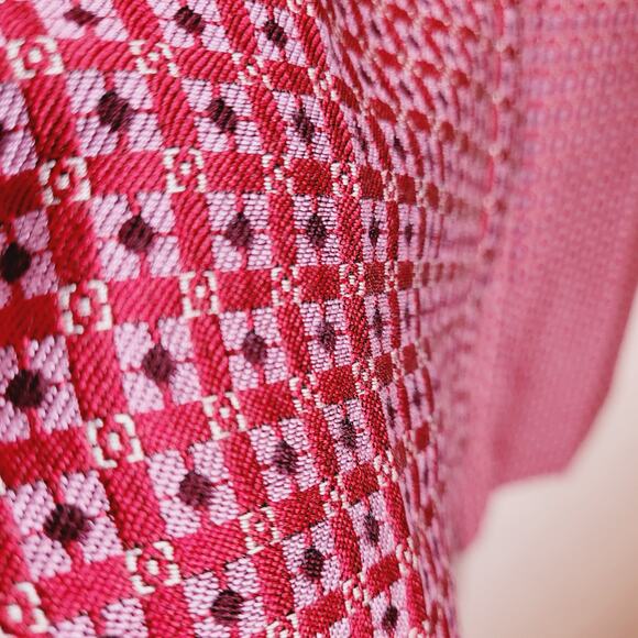 The Limited red geometric print jacquard cropped pants size 2P Retro Artsy 70s - Picture 6 of 12